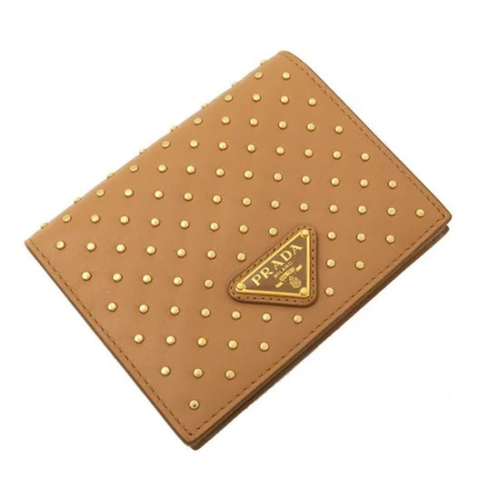 Prada Studded Compact Wallet